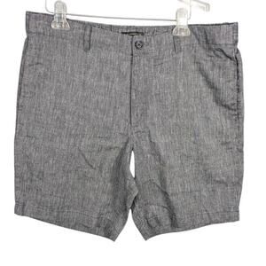 Banana Republic Aiden Shorts Mens 36 Gray Linen Blend Side Pockets Preppy Beachy